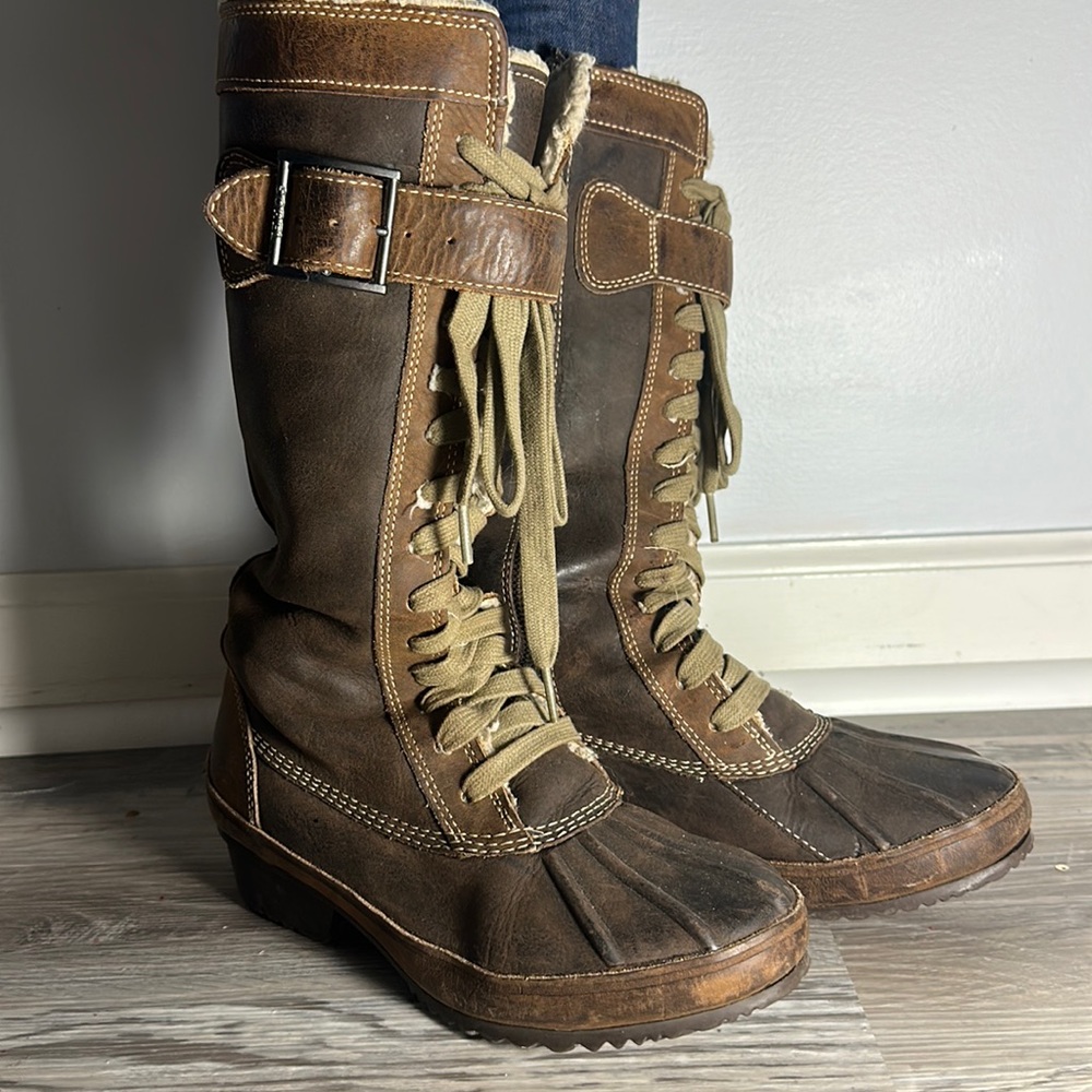 Sorel knee high all weather boots. Leather
